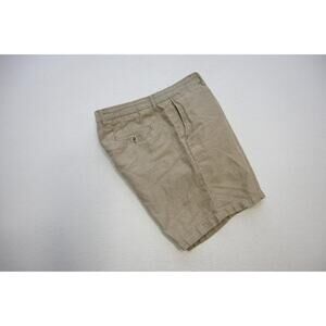 Peter Millar CrownCool Cotton Linen Blend Shorts Beige Flat Front Mens Size 38